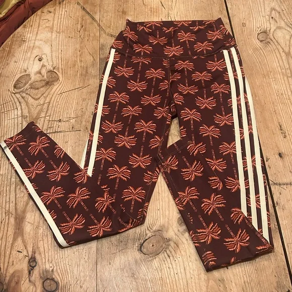 Adidas X Farm Rio Palm Tree Print Leggings - Picture 1 of 4